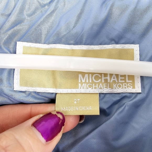 Michael Kors Chambray Blue Sherpa-Lined Puffer Coat NWT 2T - Picture 3 of 16